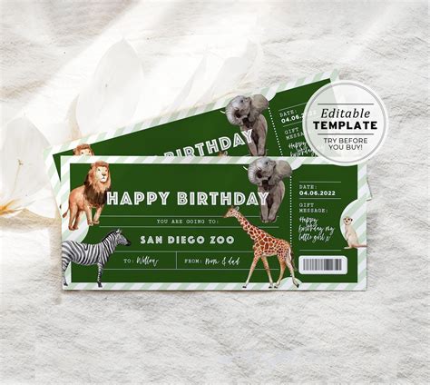 Zoo Ticket Template Download